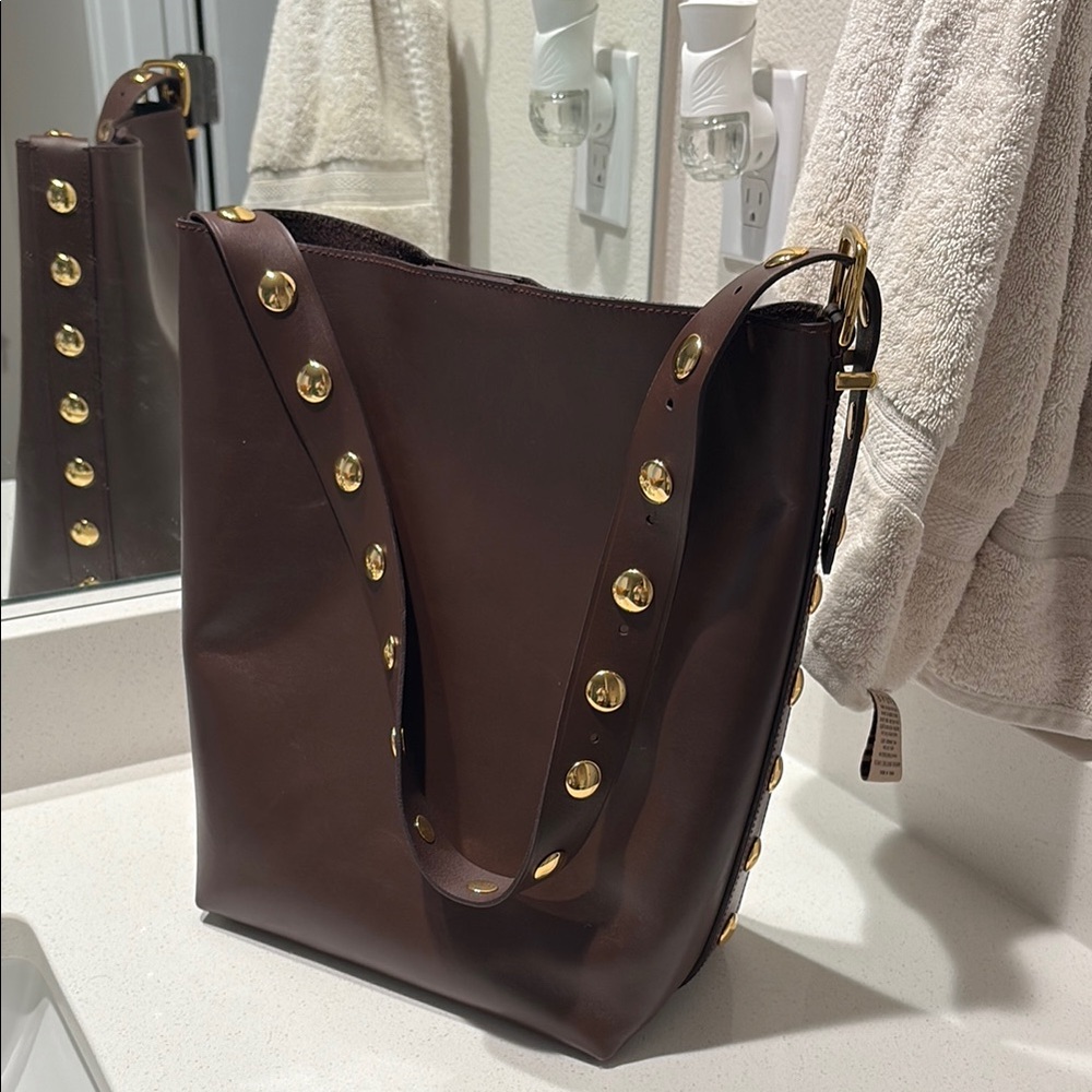 FINAL PRICE NWT Madewell The Essential Bucket Tote- Chocolate Raisin Dome Multi